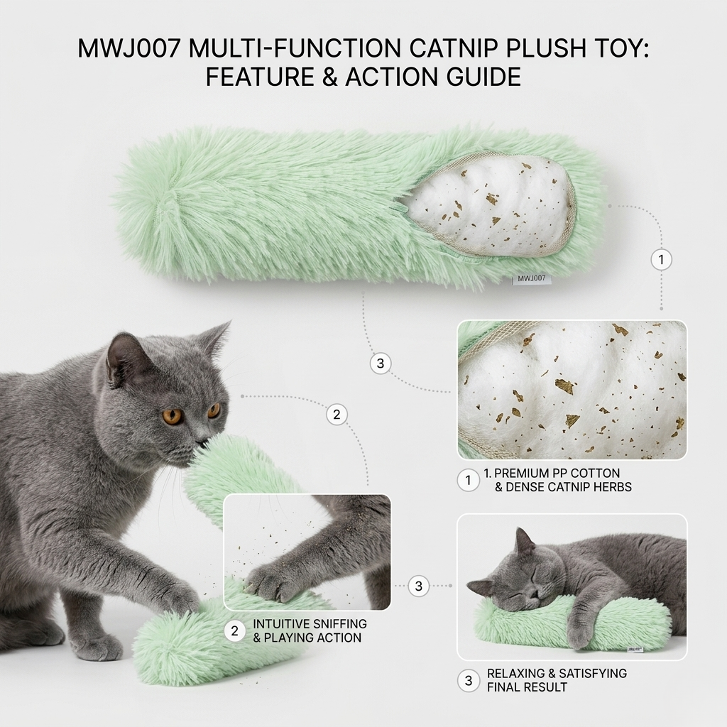 Taxs™ Interactive Catnip Plush Strip Pillow - Insured Pet Exercise & Play Toy