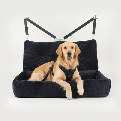 Taxs™ Large Dog Car Seat Belt Cushion - Universal Travel Back Seat Booster & Plush Pet Bed