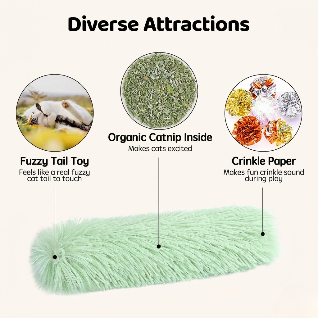Taxs™ Interactive Catnip Plush Strip Pillow - Insured Pet Exercise & Play Toy